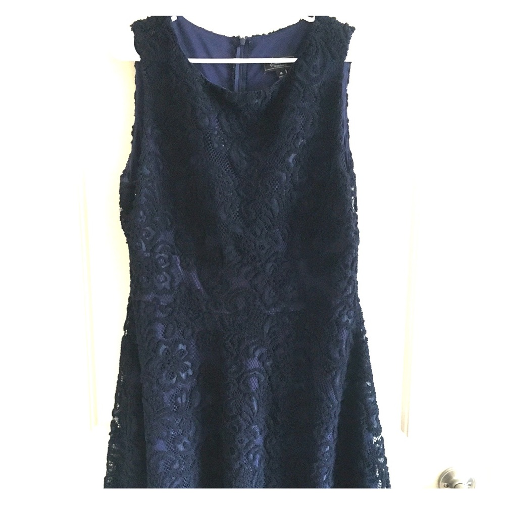 Dress Barn Black & Navy Blue Knee High Dress.